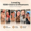 Promotional graphic for a beauty tool on TikTok and Instagram, featuring user-generated content.
