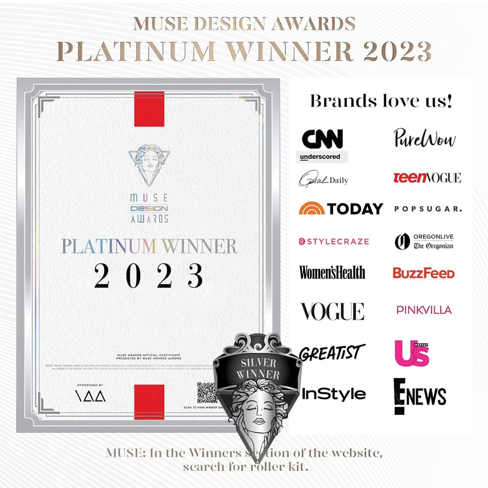 MUSE Design Awards 2023 Platinum Winner certificate with brand logos on a white background
