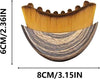 Wooden comb with measurements on a white background