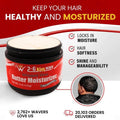 Butter moisturizer jar with promotional text on a red and white background