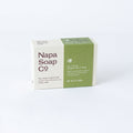Napa Soap Co. olive and shea butter soap bar with packaging on a white background
