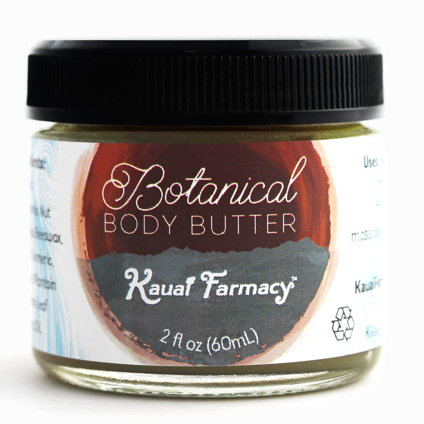 Jar of Botanical Body Butter from Kual Farmacy on a white background
