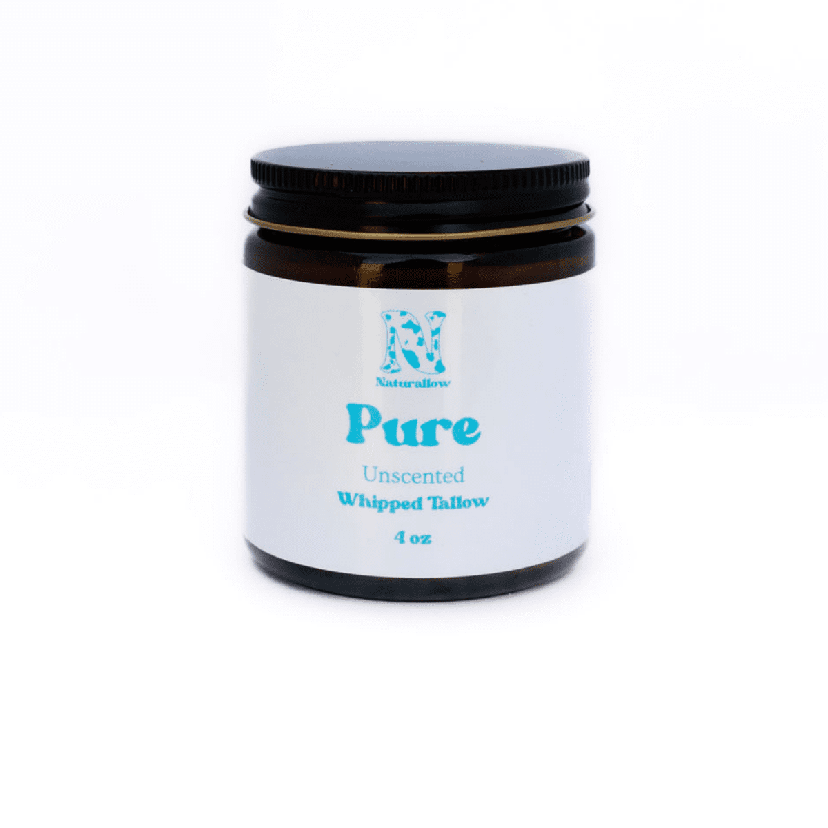 Jar of 'Pure Unscented Whipped Tallow' on a white background